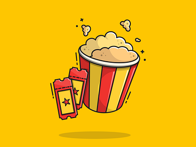 Entertainment Flat Illustration branding design entertaiment flat flatdesign flatillustration graphic design illustration illustrator movie movie tickets popcorn vector webdeisgn