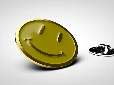 Enamel Smiley Pin 3d art 3d artist 3d modeling design enamel meniscus props