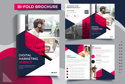 Bi-Fold 4 Pages Corporate Business Brochure Template Design bifold bifold brochure booklet brochure business business brochure business flyer design corporate corporate flyer cover design flyer layout marketing modern poster print template trifold brochure