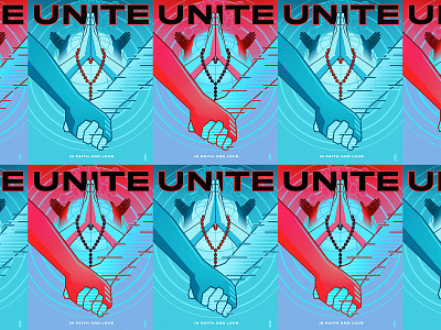 Unite in Faith and Love Poster corona covid19 doctor faith global hospital hospitality international love medical worker mental health poster prayer rosary social awareness social distance spiritual unity virus worldwide