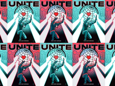 Unite For Our Heroes Posters awareness call to action coronavirus covid19 doctor global humanitarian illustration inspiration international medical nurse posters propaganda propaganda poster social awareness unity vector wildpost worldwide