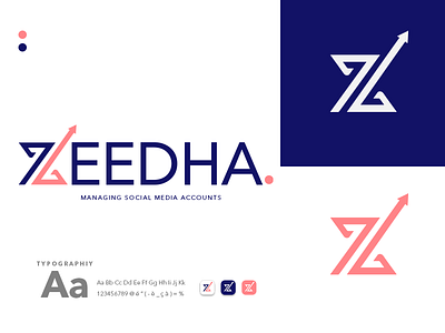 Zeedha logo for social media brand branding flat graphic logo vector