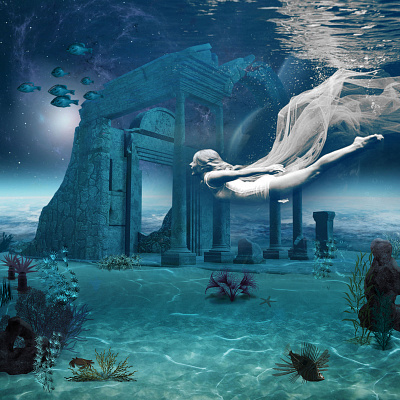 Deep Calm artwork collage collage art collageart cover artwork deep sea graphic design