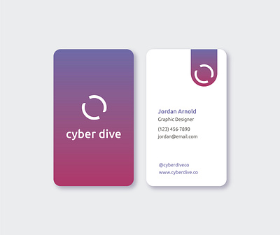 Vertical Business Cards branding business card gradient gradient color graphic design illustrator pink purple