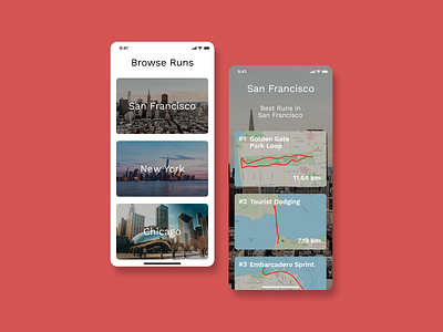 Running Route Leaderboard dailyui design geometric ui ux vector