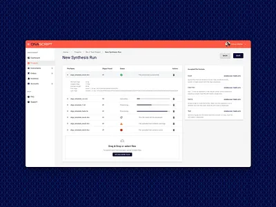 Multiple file upload admin dashboard drag and drop product design status tables upload