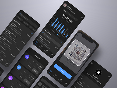Finance App account app bank banking card dark finance flutter interaction ios iphone mobile payment paypal product design saas savings transfer ui ux