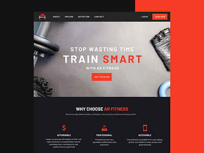 AR Fitness Performance design ui web design website website design website development wordpress