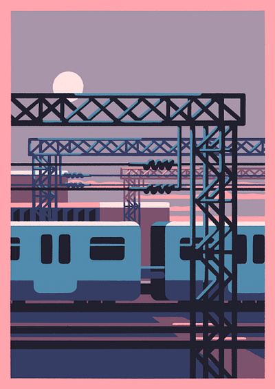 Yesterday animation art artist city gif illustration illustrator loop metropolis priya mistry train trains