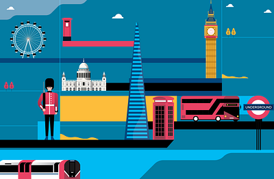 London city - Version 01 2d character city editorial flat illustration illustrator london london underground magazine people portrait vector vector art