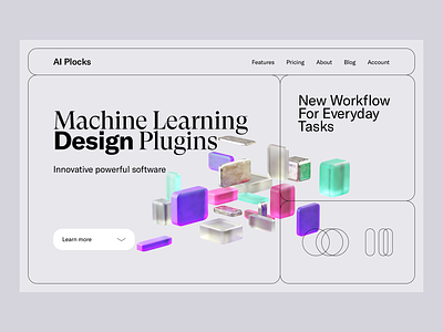 Header with 3d Illustration 3d 3d illustration design render typography ui web