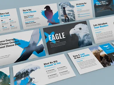 Eagle - Wildlife Powerpoint Template american bird business presentation falcon freedom hawk lookbook minimal nature pilot pitchdeck power powerpoint template presentation wing
