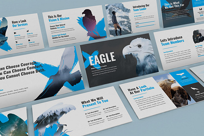 Eagle - Wildlife Powerpoint Template american bird business presentation falcon freedom hawk lookbook minimal nature pilot pitchdeck power powerpoint template presentation wing