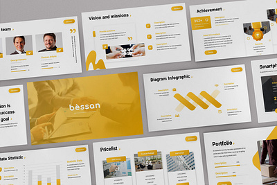 Bessan - Motivational Powerpoint Template achievement business presentation clean graphs interior lookbook minimal motivation pitchdeck powerpoint template presentation succesful webinar