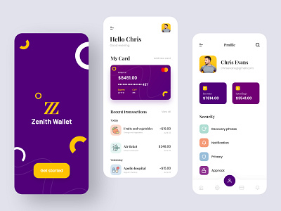 Zenith wallet app app app design application inspiration ios app ui ui ux ui design uidesign uiux wallet wallet app wallet ui walletapp