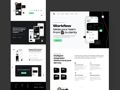 Workflow home page application design home page landing landing page landning page design mobile app site ui ui web ux ux web web web design website website design