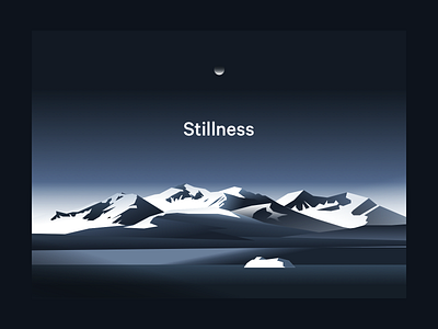 Stillness calm illustration landscape mountain poster sketchapp