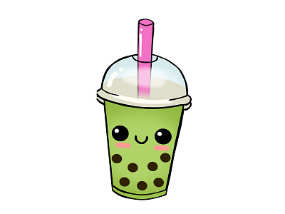 Milktea Cartoon adobe photoshop branding logo vector vexelart