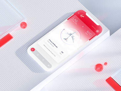 Ticket holder UI 3d branding c4d color colors flight holder illustration plane red ticket ticket booking travel travelling ui userinterface ux