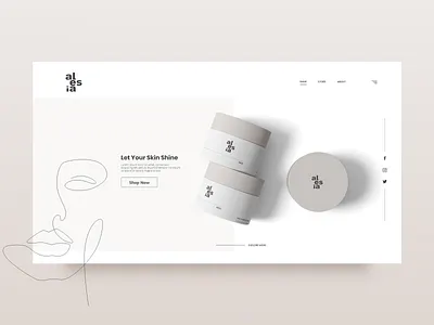 Beauty product website branding design ecommerce line lineart minimal minimalist ui ux vector web
