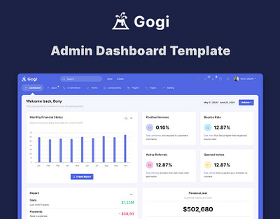 Gogi - Admin Dashboard Template admin admin dashboard admin panel admin template admin themes bootstrap bootstrap 4 clean design dashboard html navigation premium admin templates responsive responsive dashboard sass sidebar