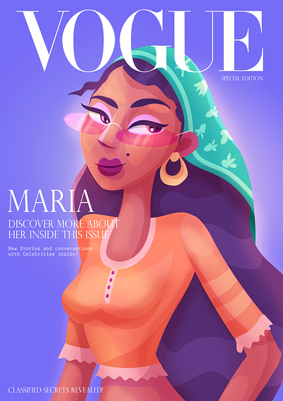 vogue cover animation branding cartoon character design children design illustraion illustration illustrator ui vogue