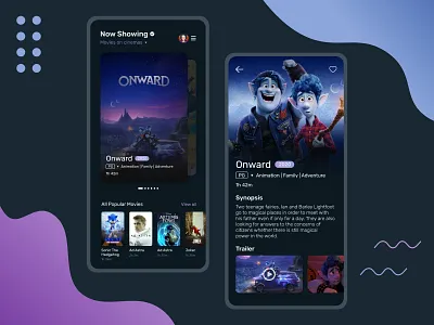 Movie Catalogue App Design app art design flat illustration lettering minimal typography ui ux