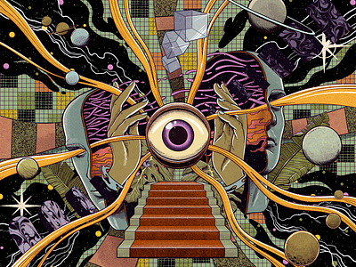 Nova comics dimension galaxy illustration multiverse portal psychedelic retro sci fi scifi space texture vintage