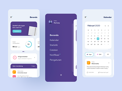 Homework Management App app blue clean clean design dailyui design ios learning app ui white