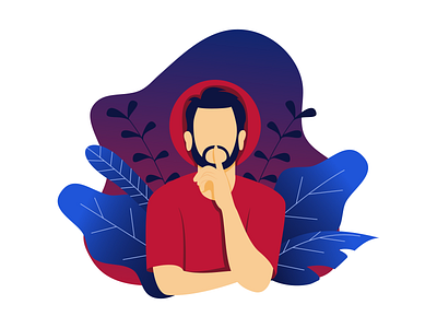 Sssst!! This is secret. art character classic blue design flat flatdesign floral gradient illustration red
