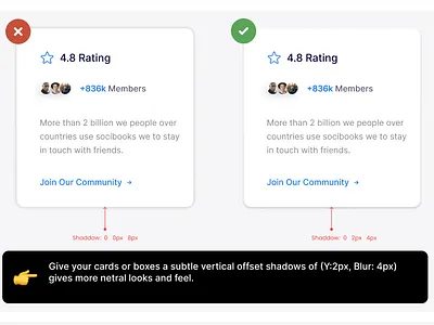 UI UX Tips #2 : Vertical offset shadow shadow principles shadow ui shadow ui tips shadows rule in ui ui