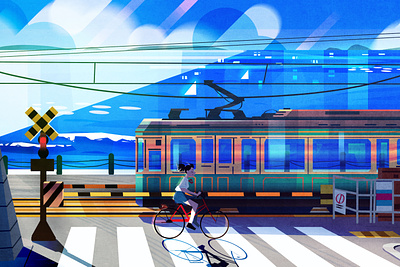 Japan Illustration by Taka adorable branding creative cute illustration inspiration japan train travel trip