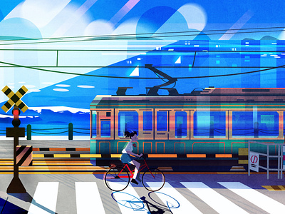 Japan Illustration by Taka adorable branding creative cute illustration inspiration japan train travel trip