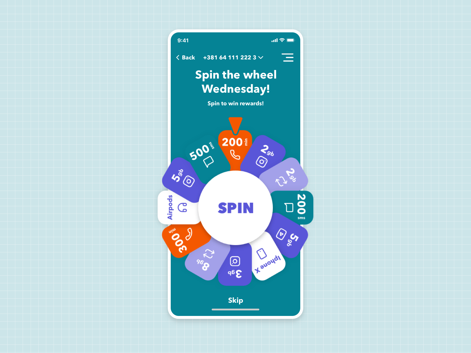 Spin the Wheel Animation animation app concept design flat illustration minimal ui ux vector