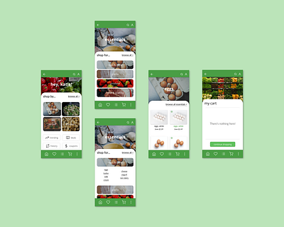 GoodMarket - Grocery Store Ecommerce App app design ecommerce figma graphic design grocery prototypes ui