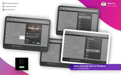 Admin Override of Scheduled Selected Class for Playback app design bearliu beartalk design interaction design ui uidesign