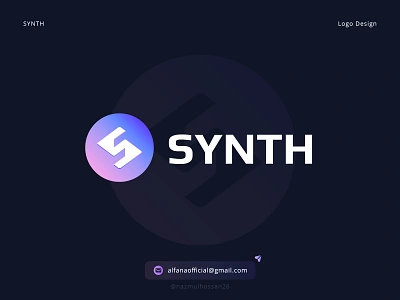 SYNTH Blockchain - S Logo Brand Identity Design app blockchain brand identity branding crypto currency finance fintech illustration logo logo design logo identity logotype modern logo nft print s logo software technology token