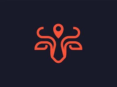 Cow animal brand company company logo concept cow design logo modern monogram pin map vector
