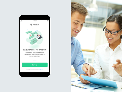 Welcome screen for Nebeus Mobile App design | Crypto Bank bank basov blockchain branding conversion crypto crypto bank form green ico mobile app mobile app design mobile ui money money order swift transfer ui web worksheet