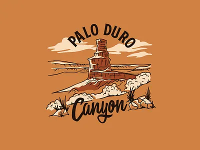 Palo Duro Canyon cacti cactus canyon cowboy desert hand drawn handmade illustration landscape lettering national park palo duro parks state park texas tshirt typogaphy vintage west western