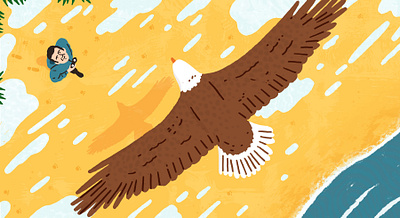 Sea Eagle bird character digital editorial folioart illustration michael parkin nature