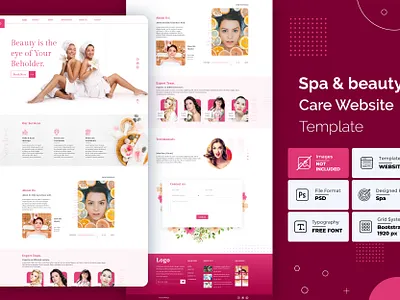 Spa and beauty care website template beauty beauty care beauty product debut design spa ui user experience user experience ux user interface user interface ui ux web website website design