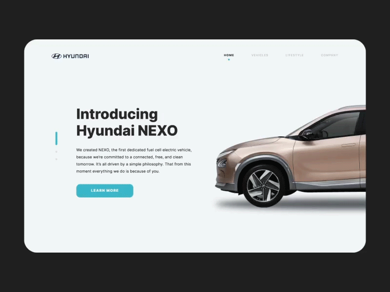 Hyundai Eco - Landing Page animated animation clean design exploration interaction landing landing page ui ui ux ui animation ui design ui designer ui motion user interface user interface design webdesign website concept