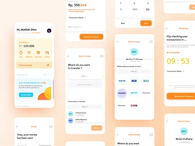 Flip application bank design mobile ui