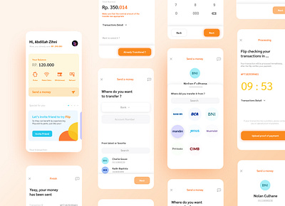 Flip application bank design mobile ui