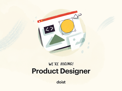 Hiring a product designer at Doist apply async communication design hiring international job opening product design remote team todoist twist