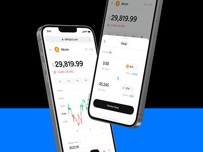 Defispot - Token Details app bitcoin blockchain trading clean coin app mobile crypto dark light theme dashboard dex defi ether finance fintory ios crypto app ios mobile nft trading crypto app ui user interface ux wallet