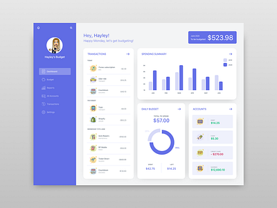 Budget Application budget budget app business design flat infographics minimal ui ux web