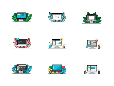 desktop art creative design flat icon illustration illustrator minimalism vector work