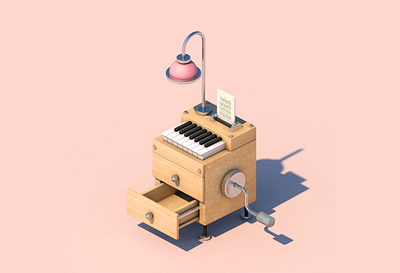 Untitled! 3d c4d cinema4d design drawer installation installation art isometric minimal piano simplified